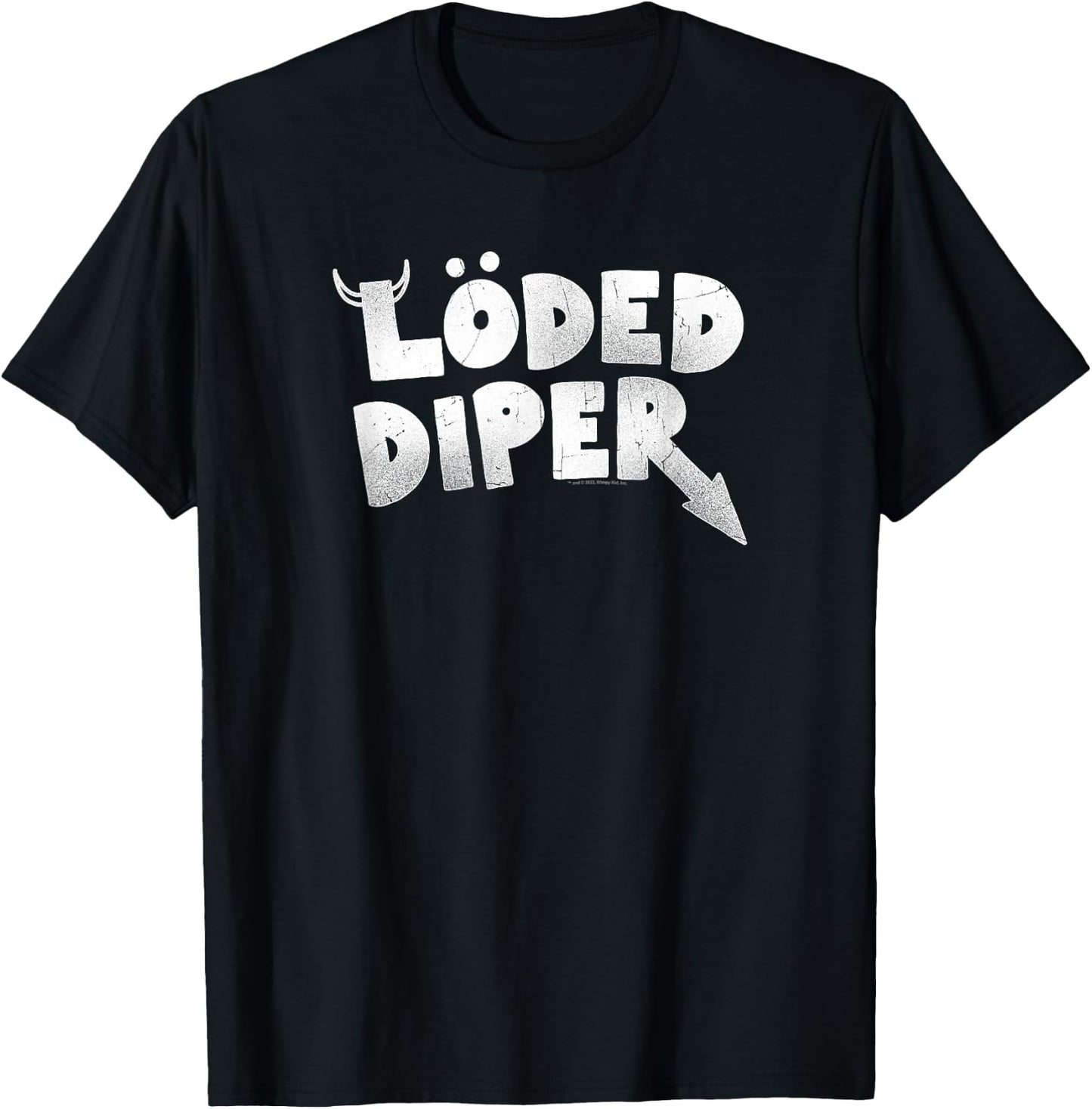 Diary of a Wimpy Kid LÖDED DIPER Distressed Logo T-Shirt - T-Shirt | Black