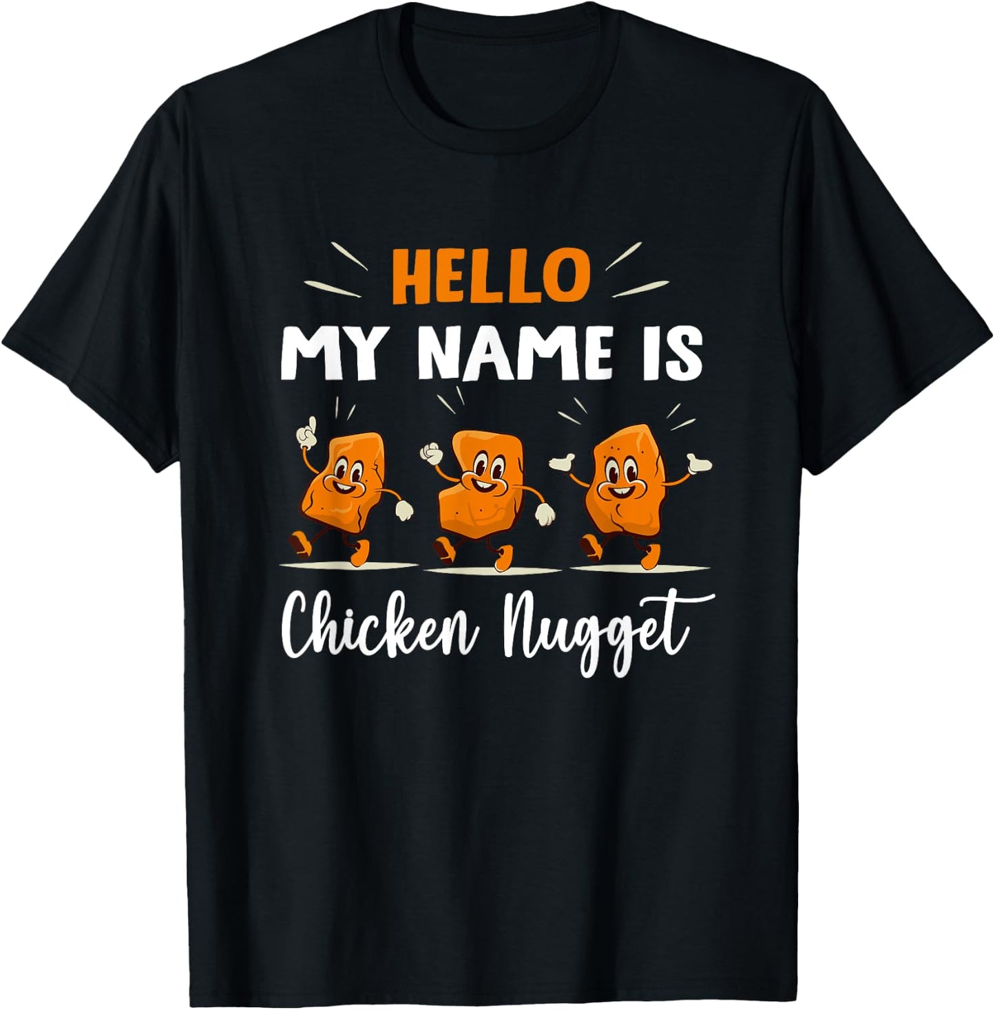 Hello My Name Is Chicken Nugget Halloween Costume Kids T-Shirt - T-Shirt | Black