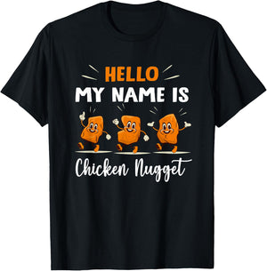 Hello My Name Is Chicken Nugget Halloween Costume Kids T-Shirt - T-Shirt | Black
