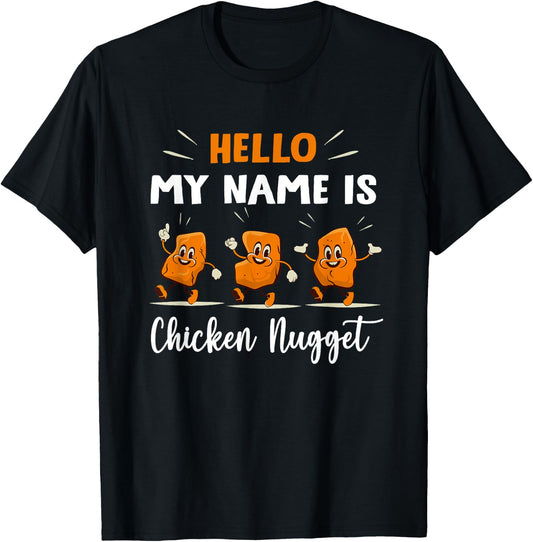 Hello My Name Is Chicken Nugget Halloween Costume Kids T-Shirt - T-Shirt | Black