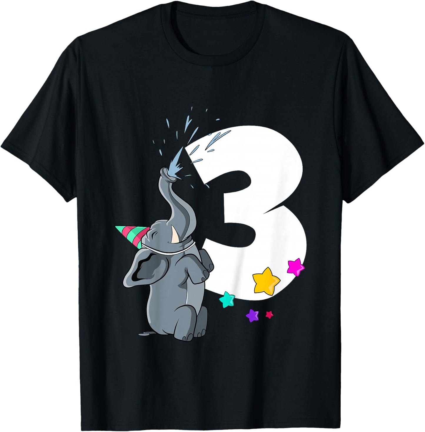 Elephant 3rd birthday 3 years old T-Shirt - T-Shirt | Black