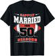 Happily Married for 50 Seasons 50th Wedding Anniversary T-Shirt - T-Shirt | Black