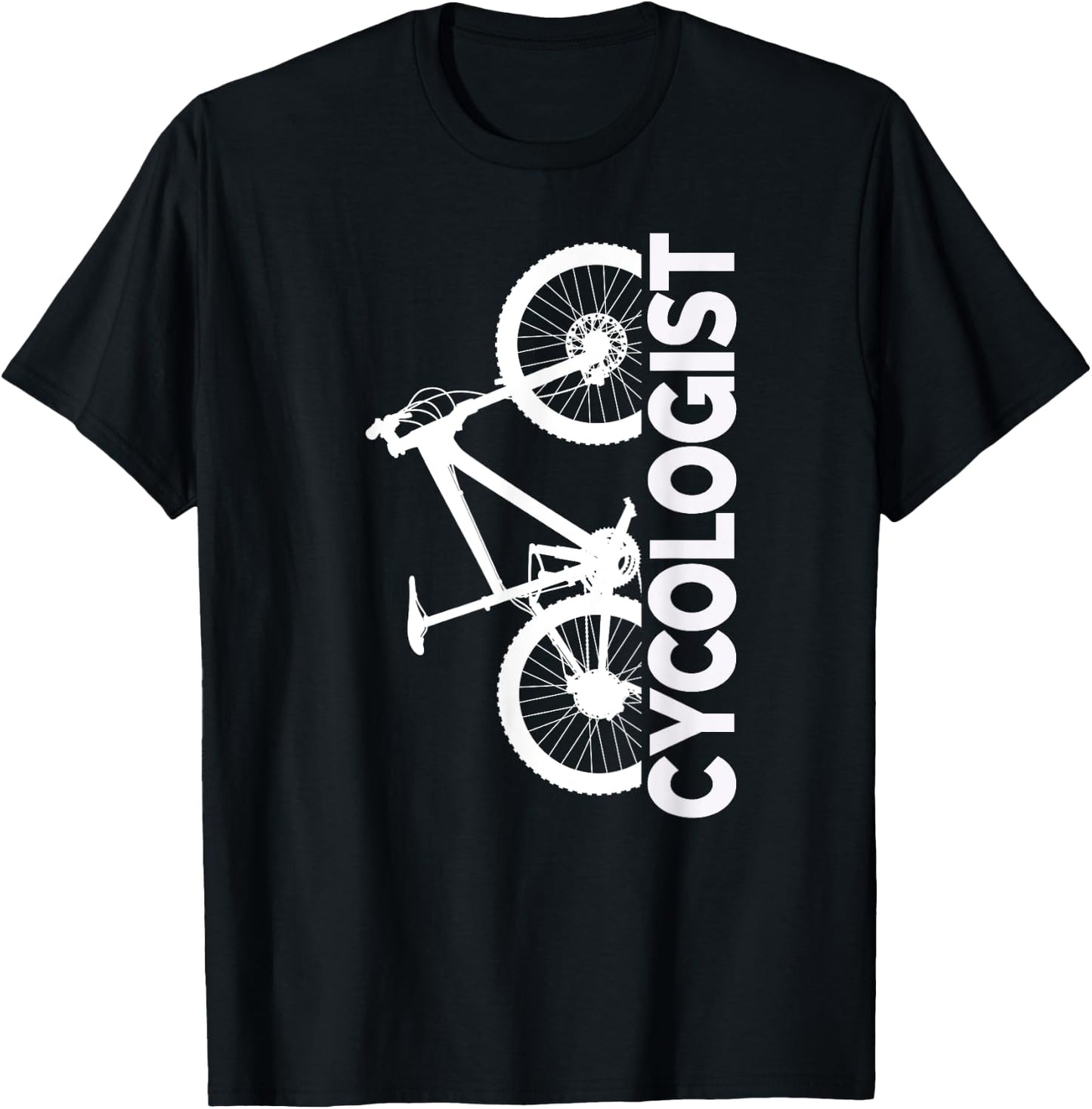 Mountain Biking Cycologist Vertical Graphic Design T-Shirt - T-Shirt | Black