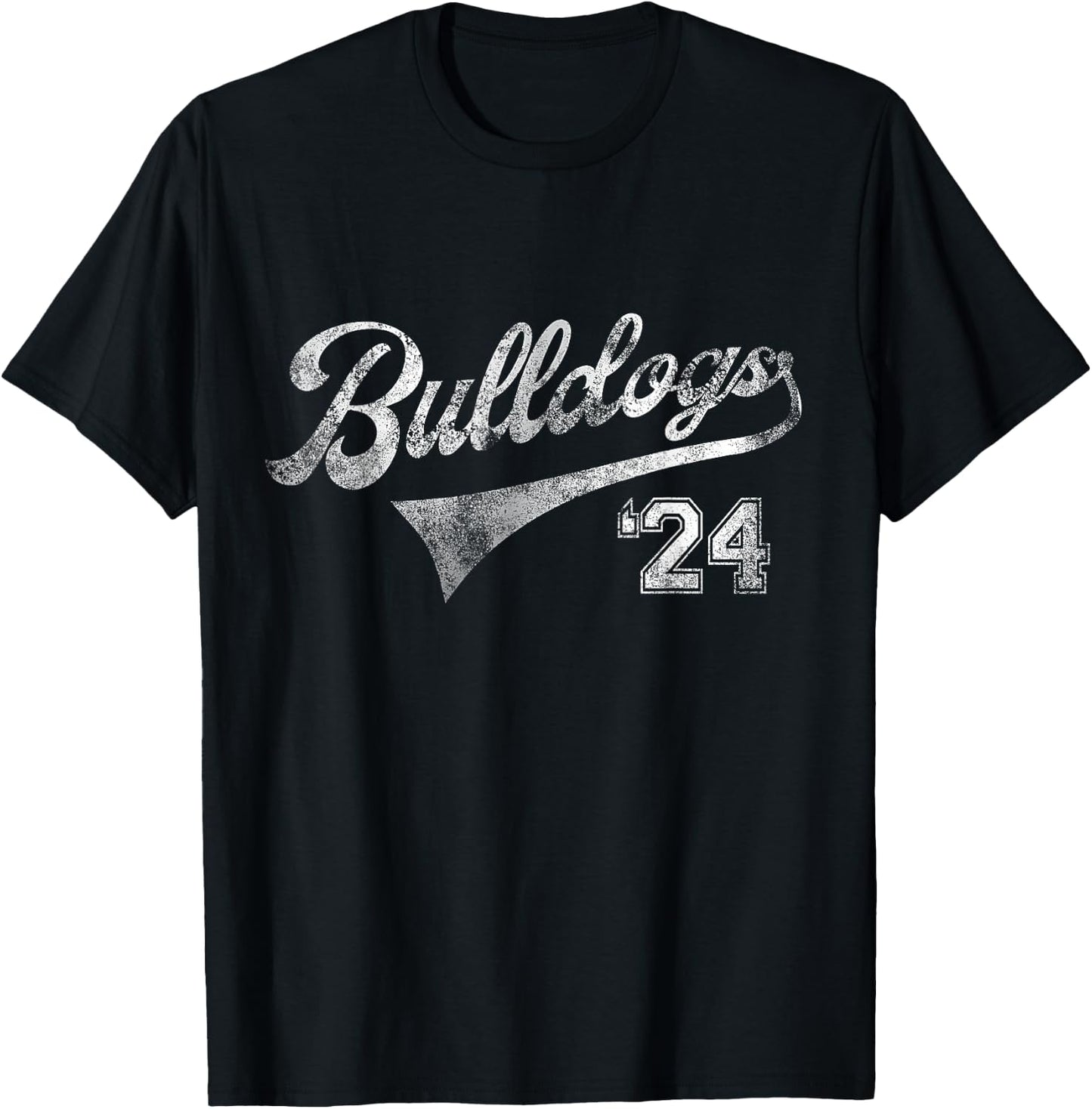Bulldogs 2024 School Sports Fan Team Spirit Mascot Vintage T-Shirt - T-Shirt | Black