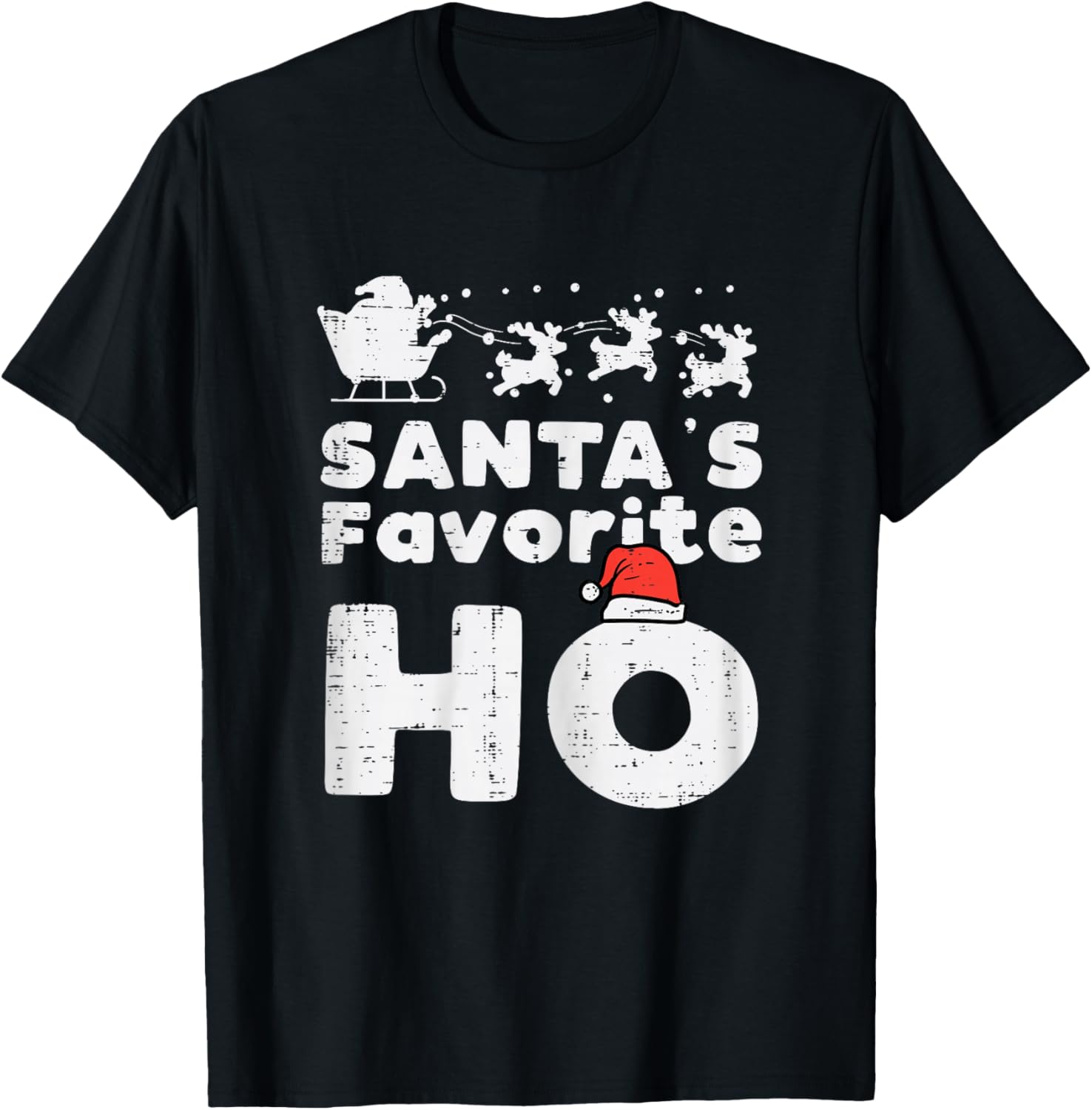 Santas Favorite Funny Naughty Christmas Xmas Adult Women T-Shirt - T-Shirt | Black
