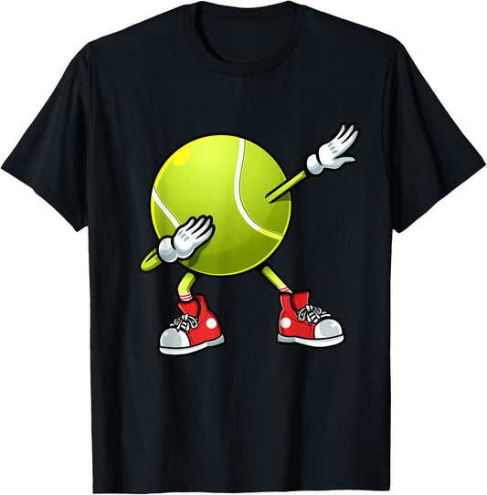 Funny Tennis Dab Ball Player Racket Sports Fan Dabbing T-Shirt - T-Shirt | Black