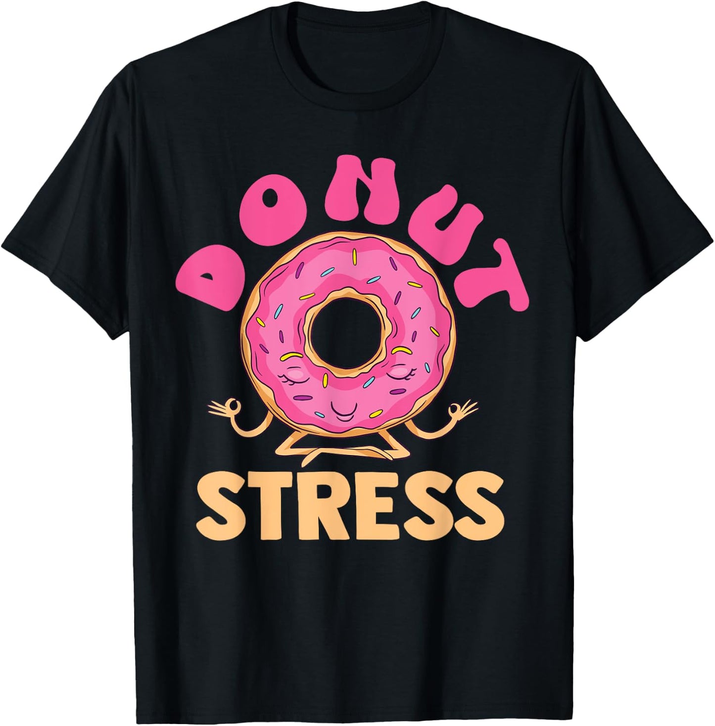 Cute Meditating Baking Donut Stress for Bakers T-Shirt - T-Shirt | Black