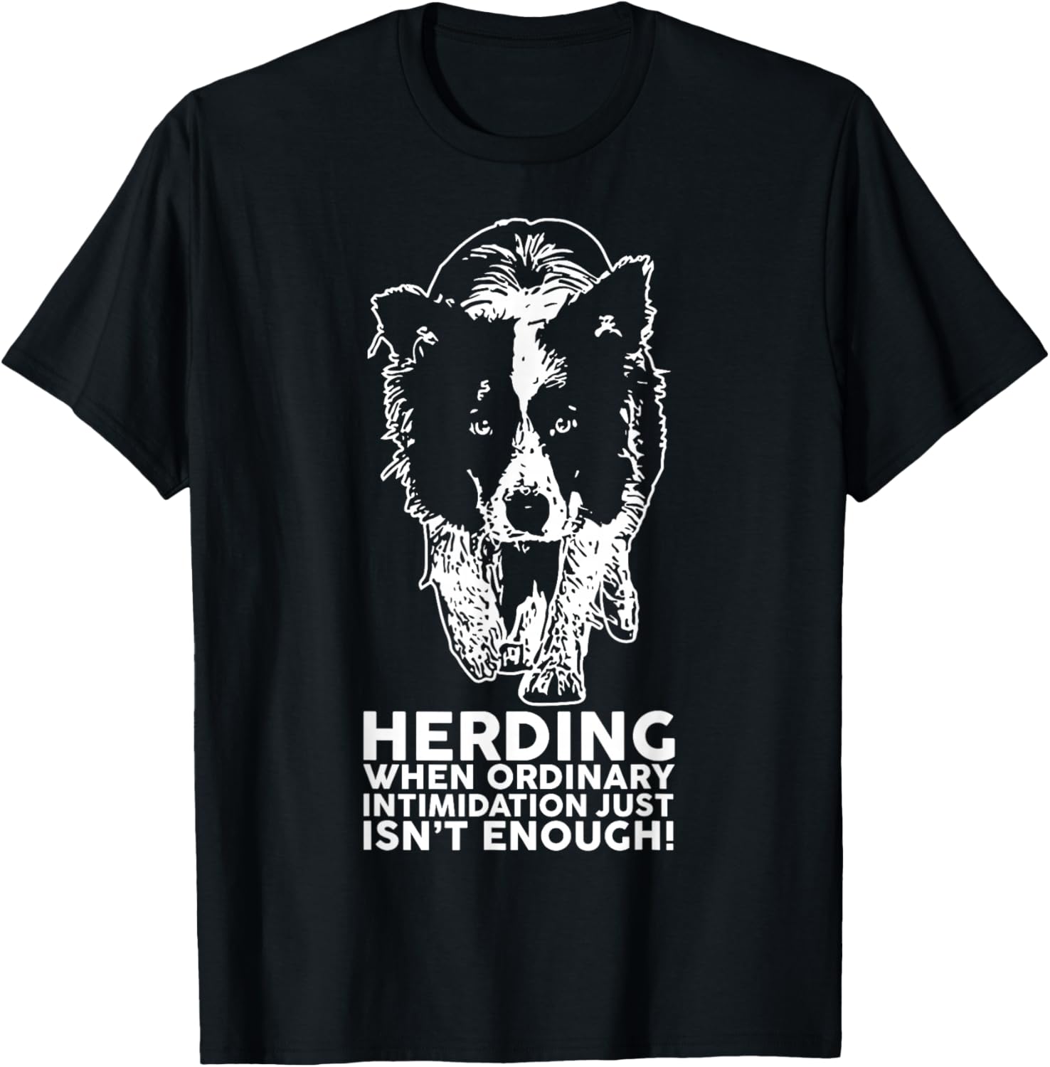 Border Collie Funny Herding Breed T Shirt T-Shirt - T-Shirt | Black