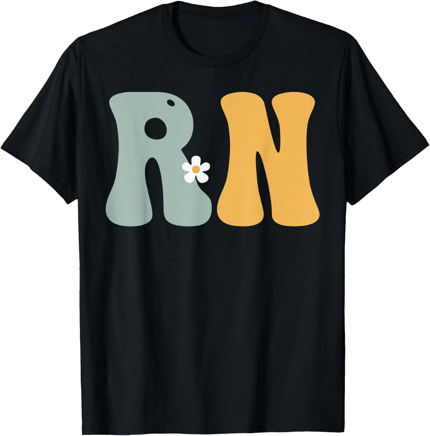 RN Registered Nurse Week Groovy Appreciation Day T-Shirt - T-Shirt | Black