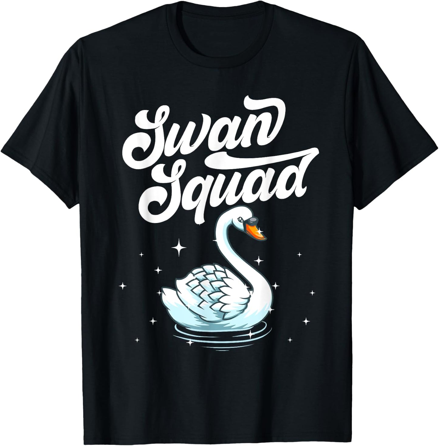 Cool Swan Art Women Bird Watcher Waterfowl Lake Swan T-Shirt - T-Shirt | Black