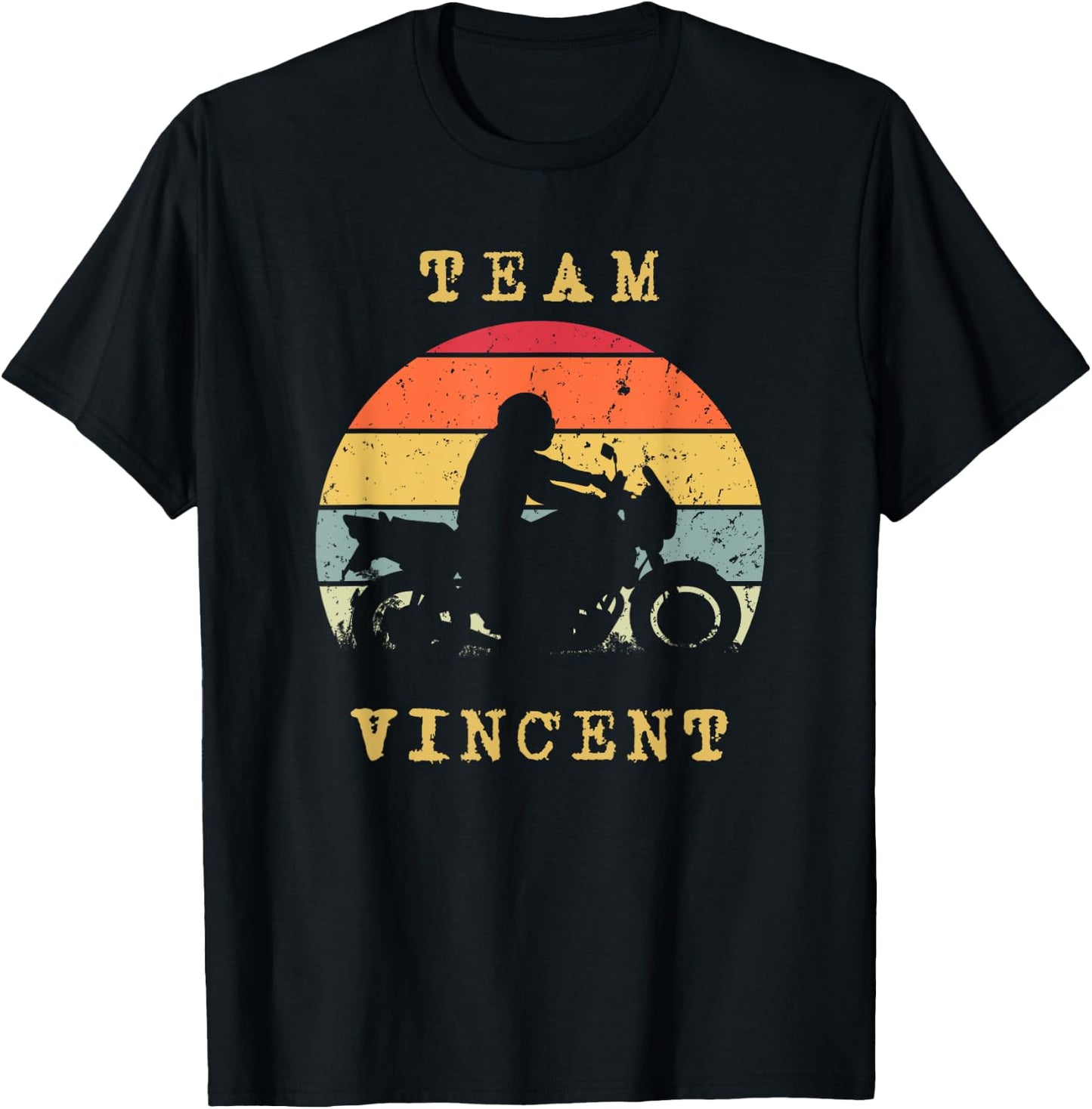 Fun Vintage Retro Sunset Vincent Motorcycle Biker Rider T-Shirt - T-Shirt | Black