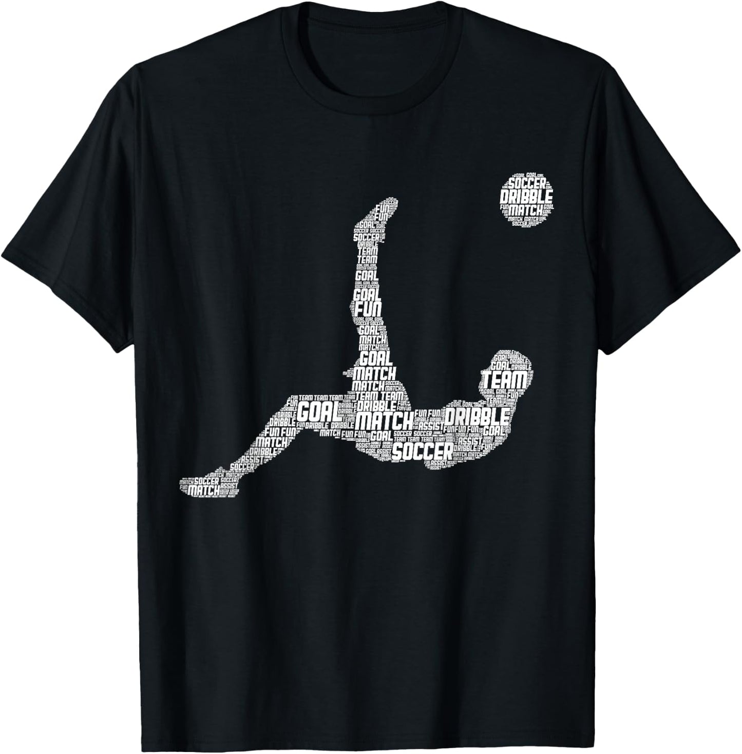 Soccer Player Men Boys Kids T-Shirt - T-Shirt | Black