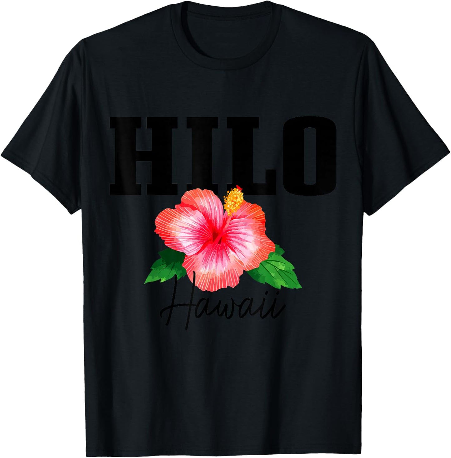 Hilo Hawaii Floral Hawaiian Hibiscus Surf Surfer Vintage T-Shirt - T-Shirt | Black