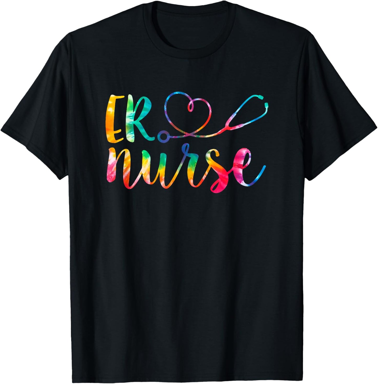 Tie Dye Emergency Nurse ER Nurse Emergency Nurse T-Shirt - T-Shirt | Black