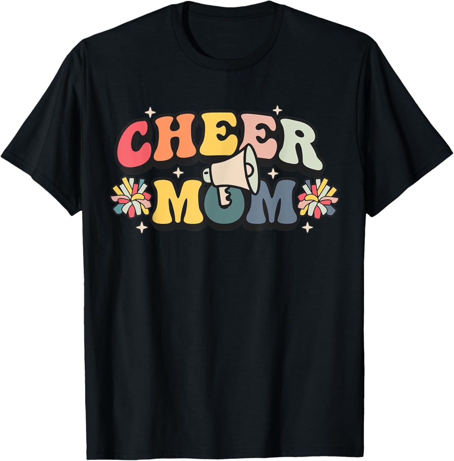 Cheer Mom Cheerleader Mom Mama Cheerleading Team Retro T-Shirt - T-Shirt | Black