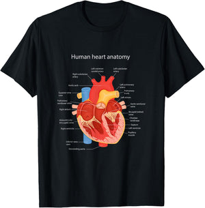 Anatomy of Human Heart for Medic T-Shirt - T-Shirt | Black