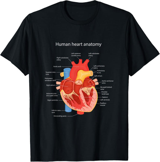 Anatomy of Human Heart for Medic T-Shirt - T-Shirt | Black