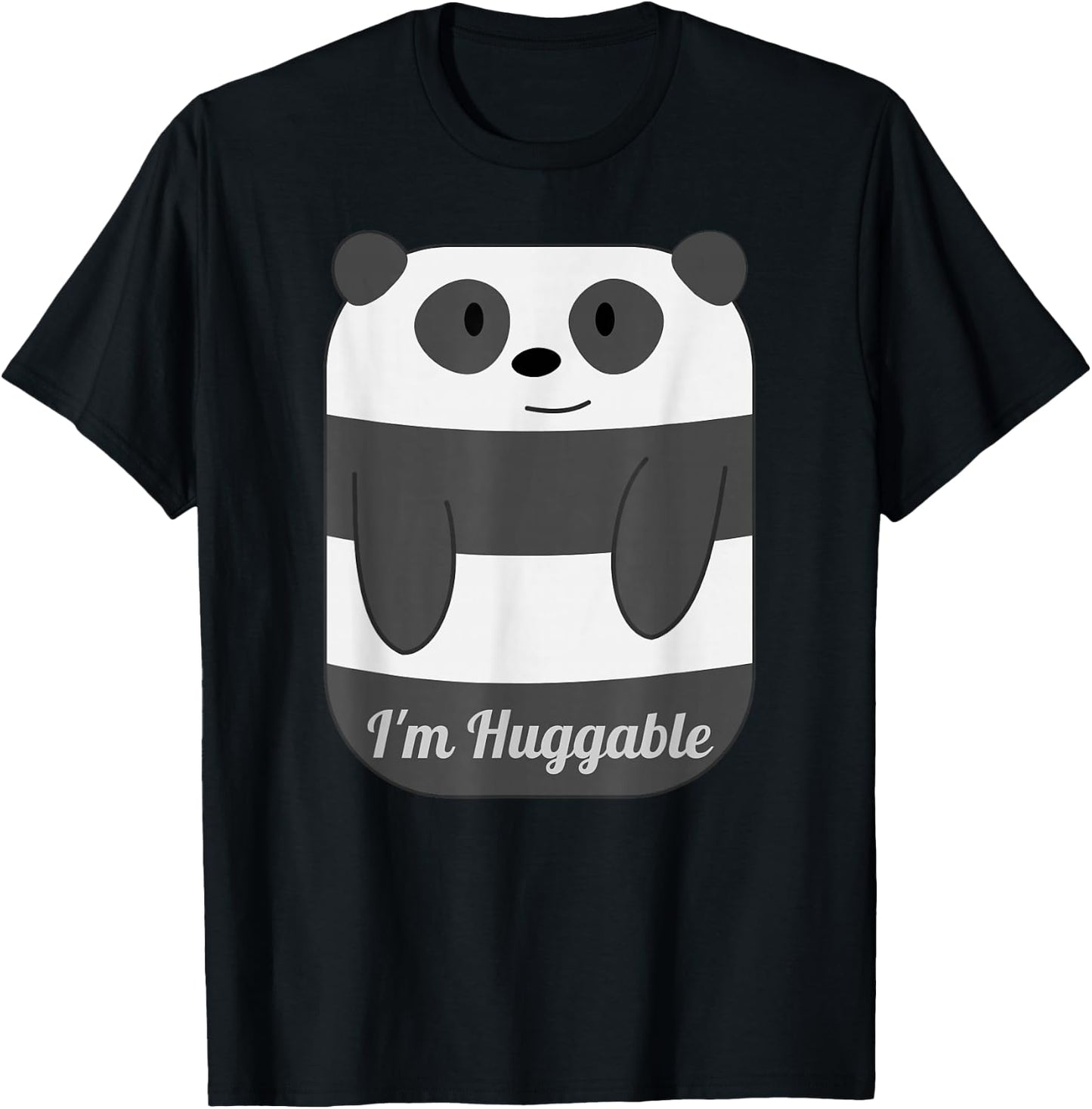 Adorable I'm Huggable Panda T-Shirt - T-Shirt | Black