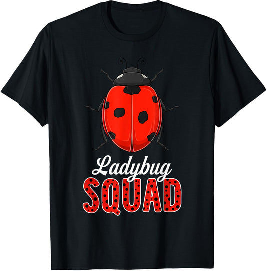 Ladybug Squad Cute Ladybugs Lover Kids Girls Boys T-Shirt - T-Shirt | Black