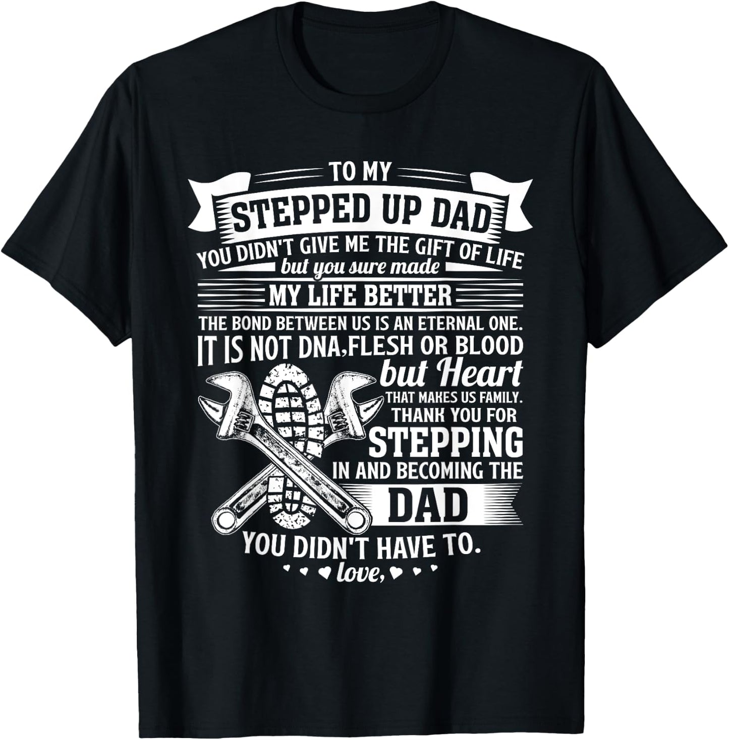 Mechanic stepdad fathers day birthday gifts step dad men T-Shirt - T-Shirt | Black