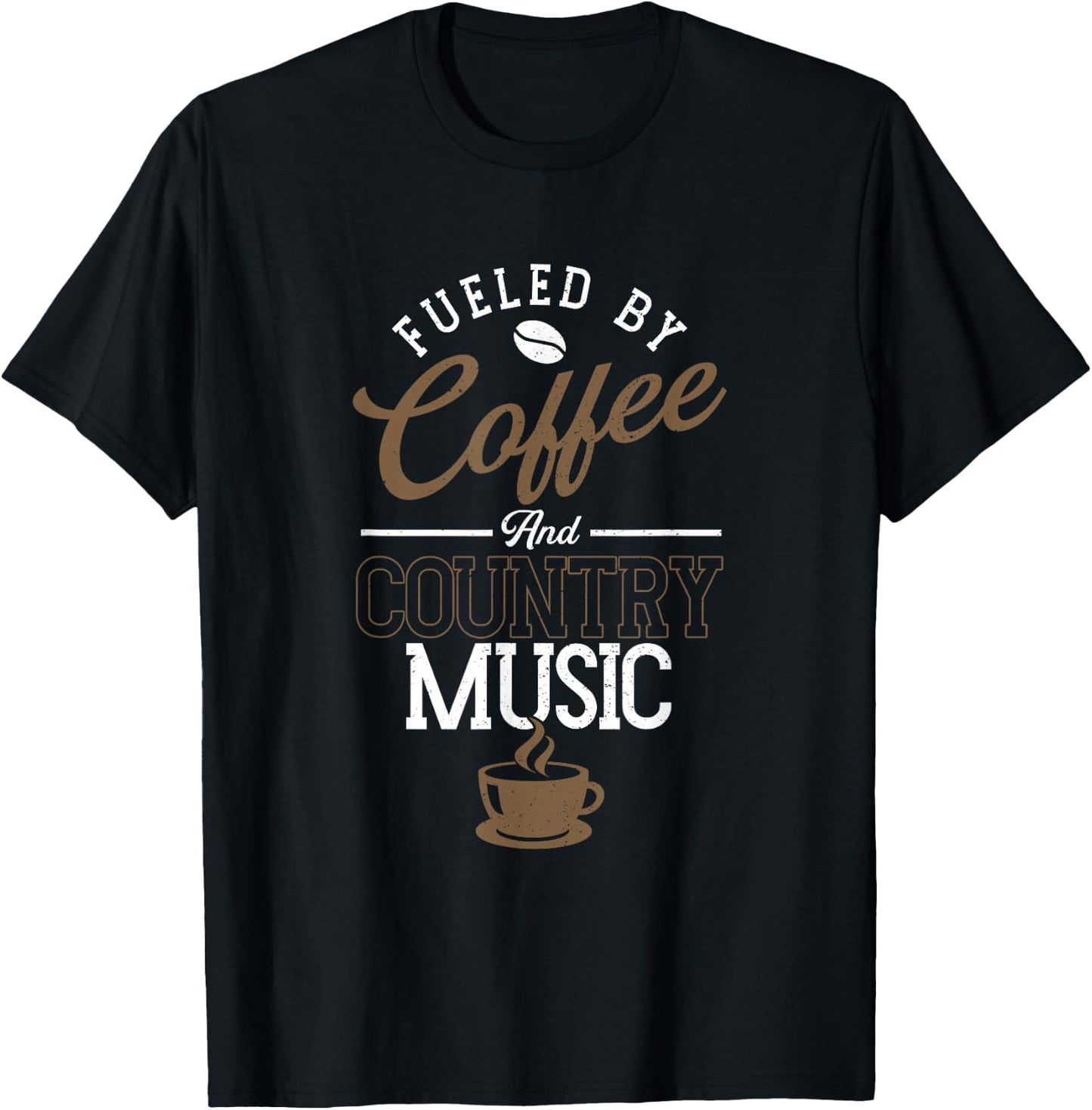 Fueled By Coffee And Country Music | Line Dancing T-Shirt - T-Shirt | Black