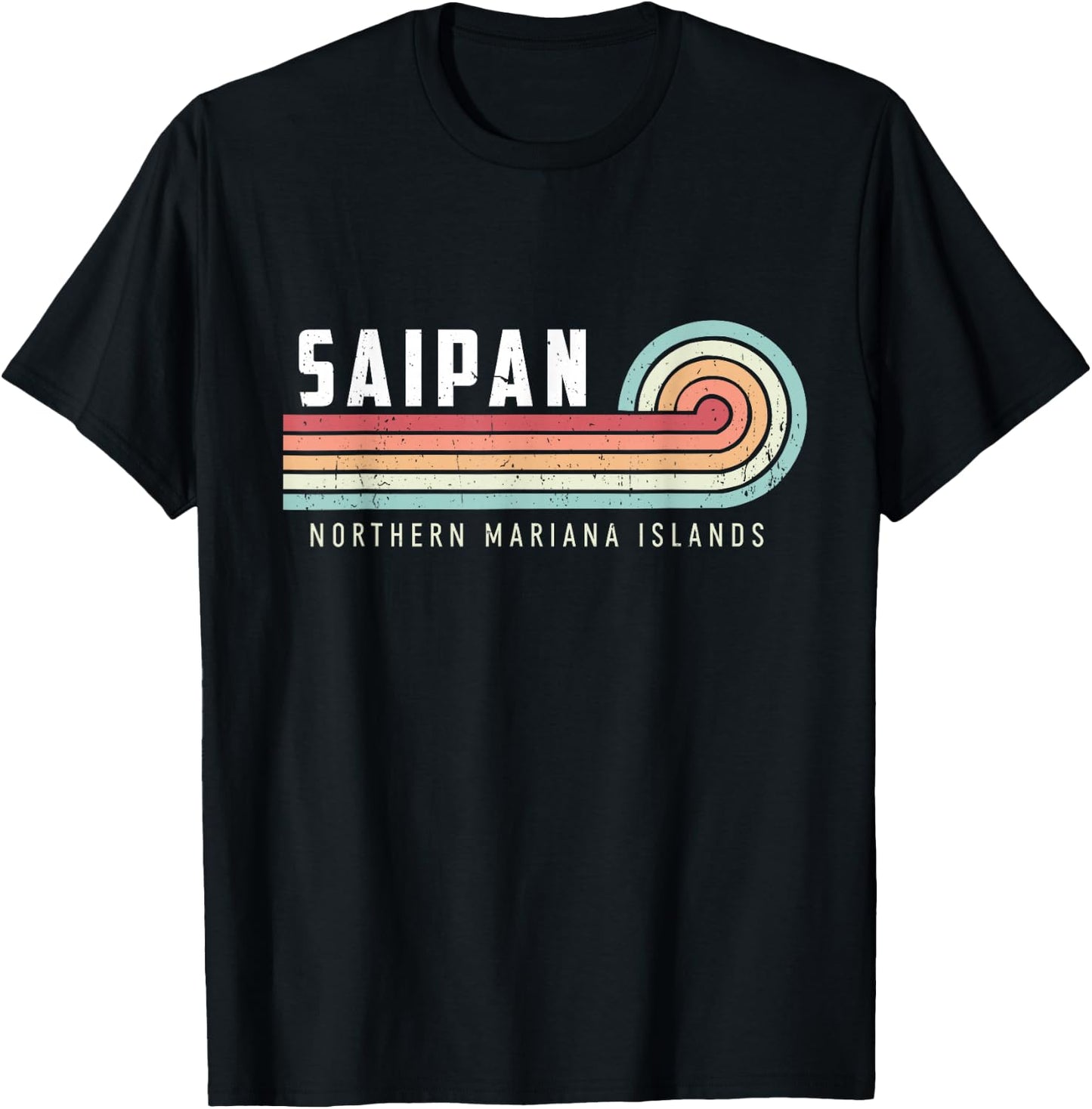Saipan Island Vintage Northern Marian Islands T-Shirt - T-Shirt | Black