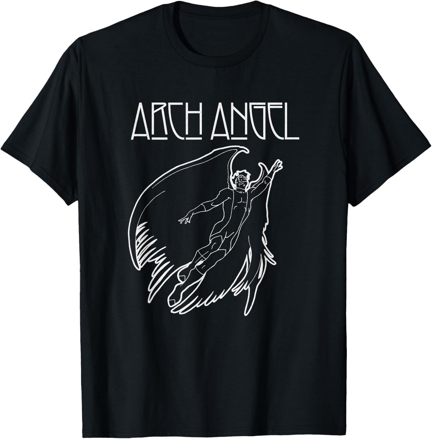 Marvel X-Men Archangel Taking Flight Line Art T-Shirt - T-Shirt | Black