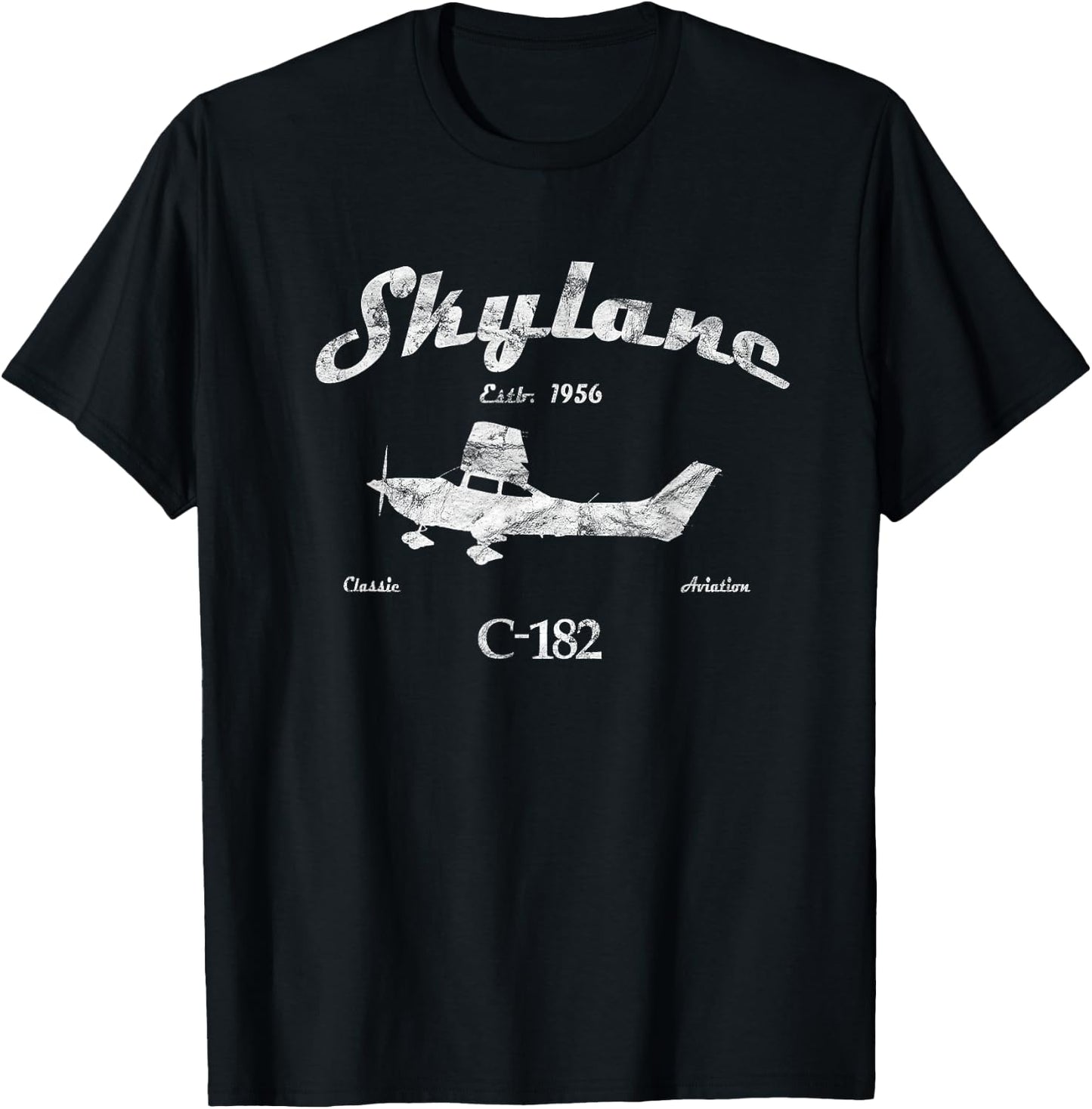 182 Skylane Airplane "Since 1956" Classic Aviation Pilot T-Shirt - T-Shirt | Black