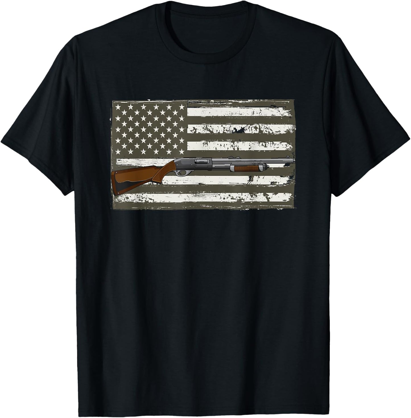 Sporting Clays - Skeet USA Flag - Clay Target Shooting Men T-Shirt - T-Shirt | Black