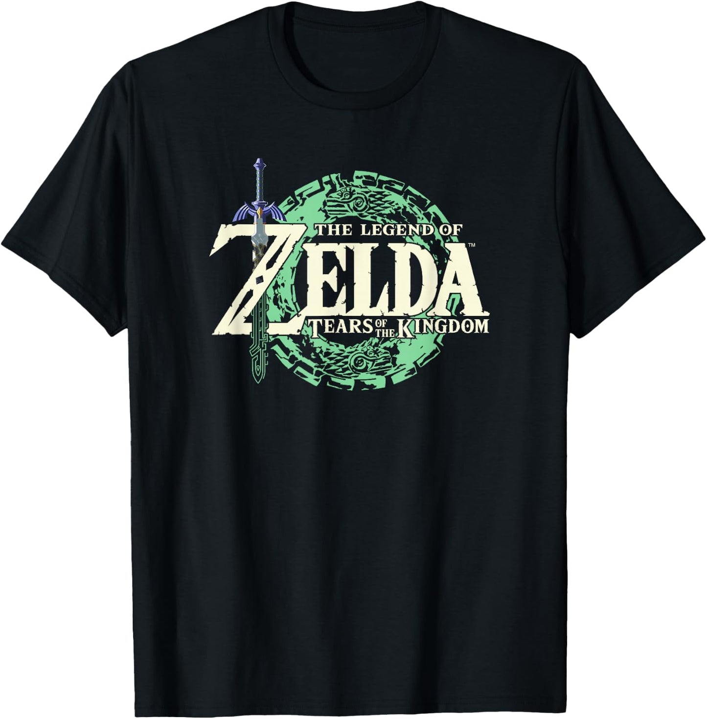 The Legend of Zelda Tears Of The Kingdom Official Logo Short Sleeve , Black, Small T-Shirt - T-Shirt | Black