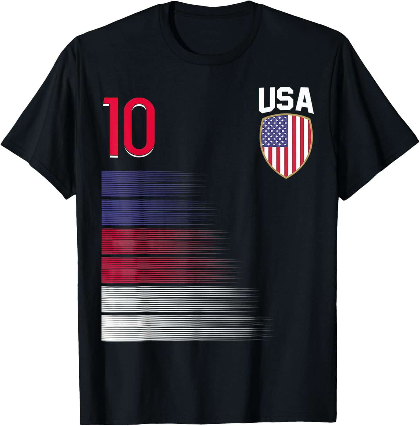 USA Soccer Ball Flag Jersey T-Shirt - T-Shirt | Black