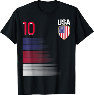 USA Soccer Ball Flag Jersey T-Shirt - T-Shirt | Black