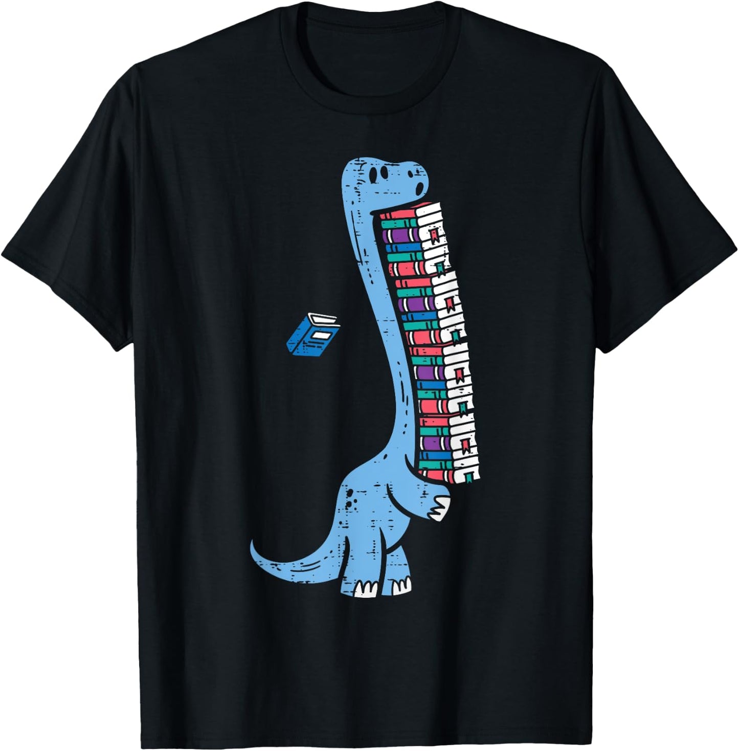 Dino Carrying Books Cute Bookworm Boys Kids Librarian Men T-Shirt - T-Shirt | Black