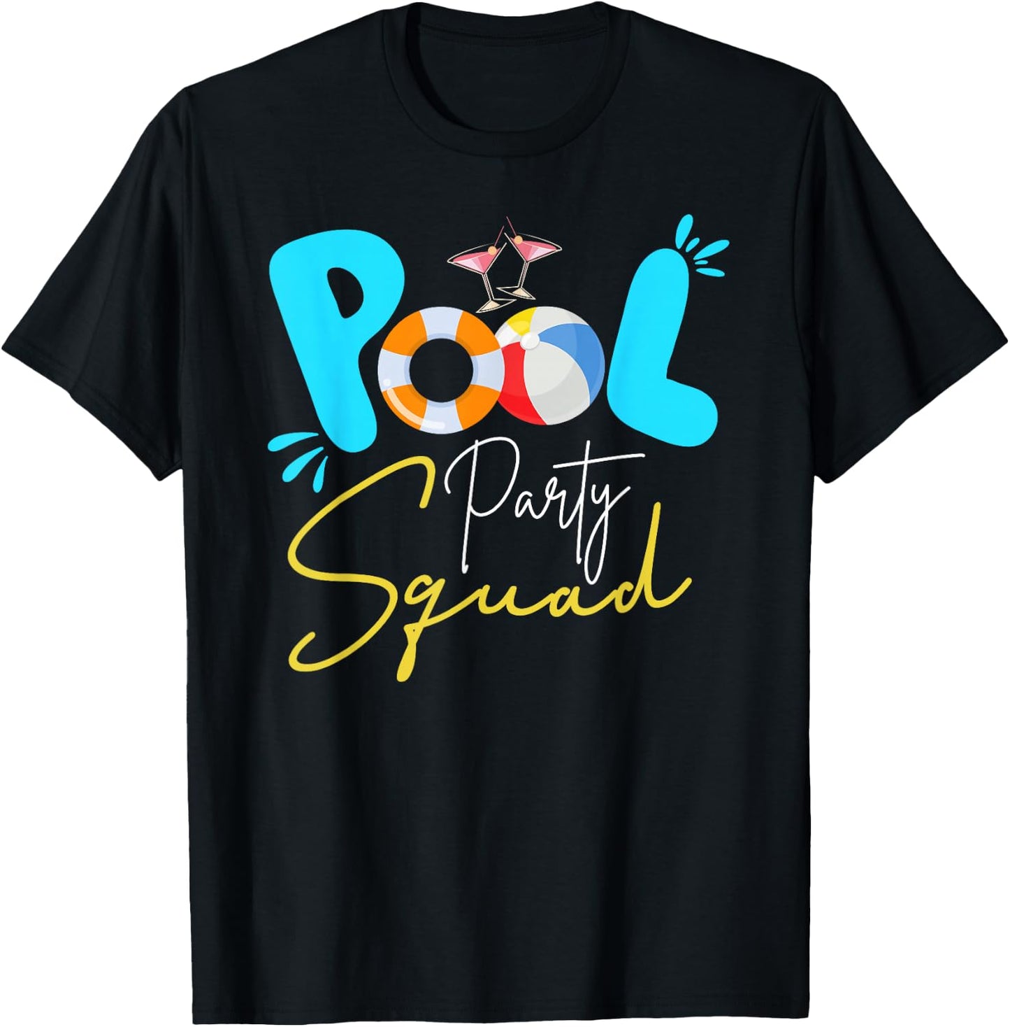Pool Party Squad Birthday Summer Vacation Matching Family T-Shirt - T-Shirt | Black
