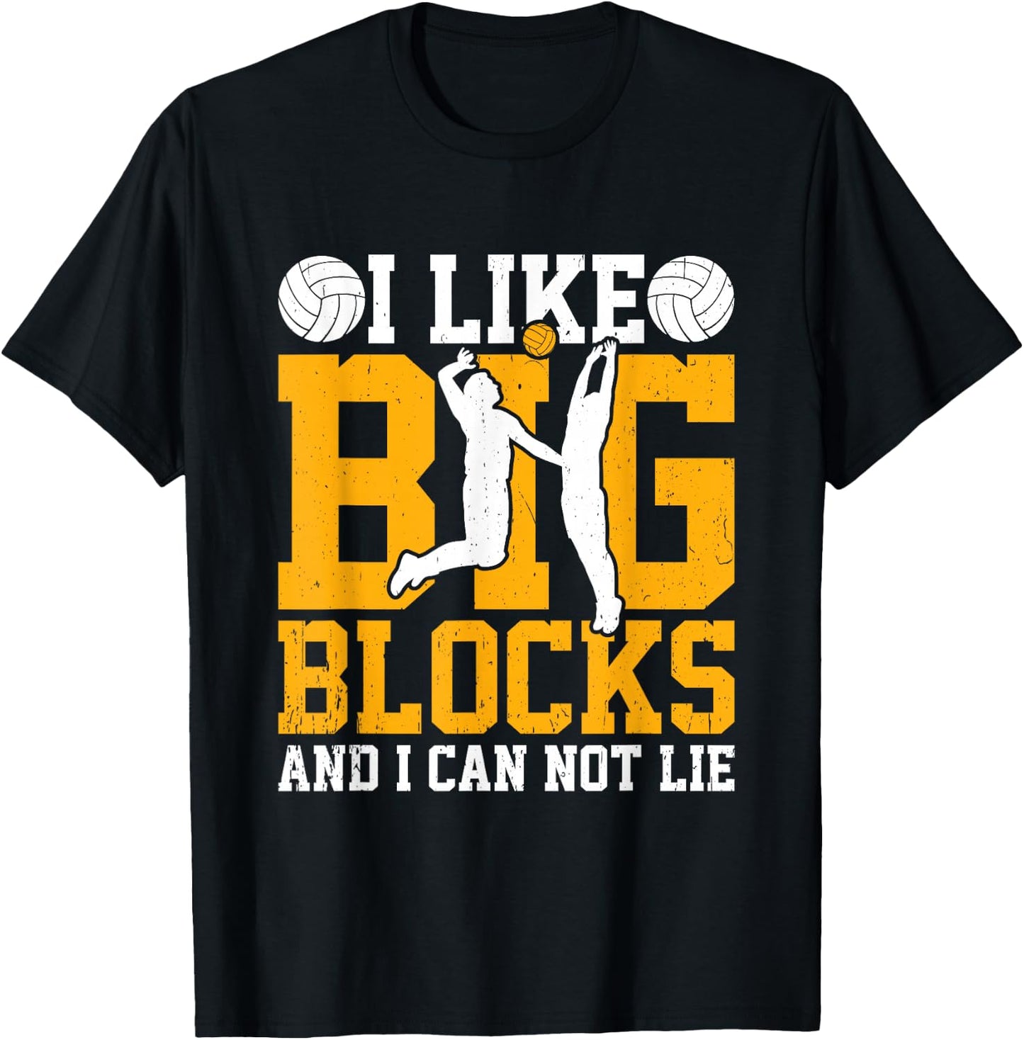 I Like Big Blocks, Fun Volleyball Center Blockers T-Shirt - T-Shirt | Black