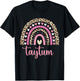 Taytum Rainbow Leopard Personalized Taytum Birthday T-Shirt - T-Shirt | Black