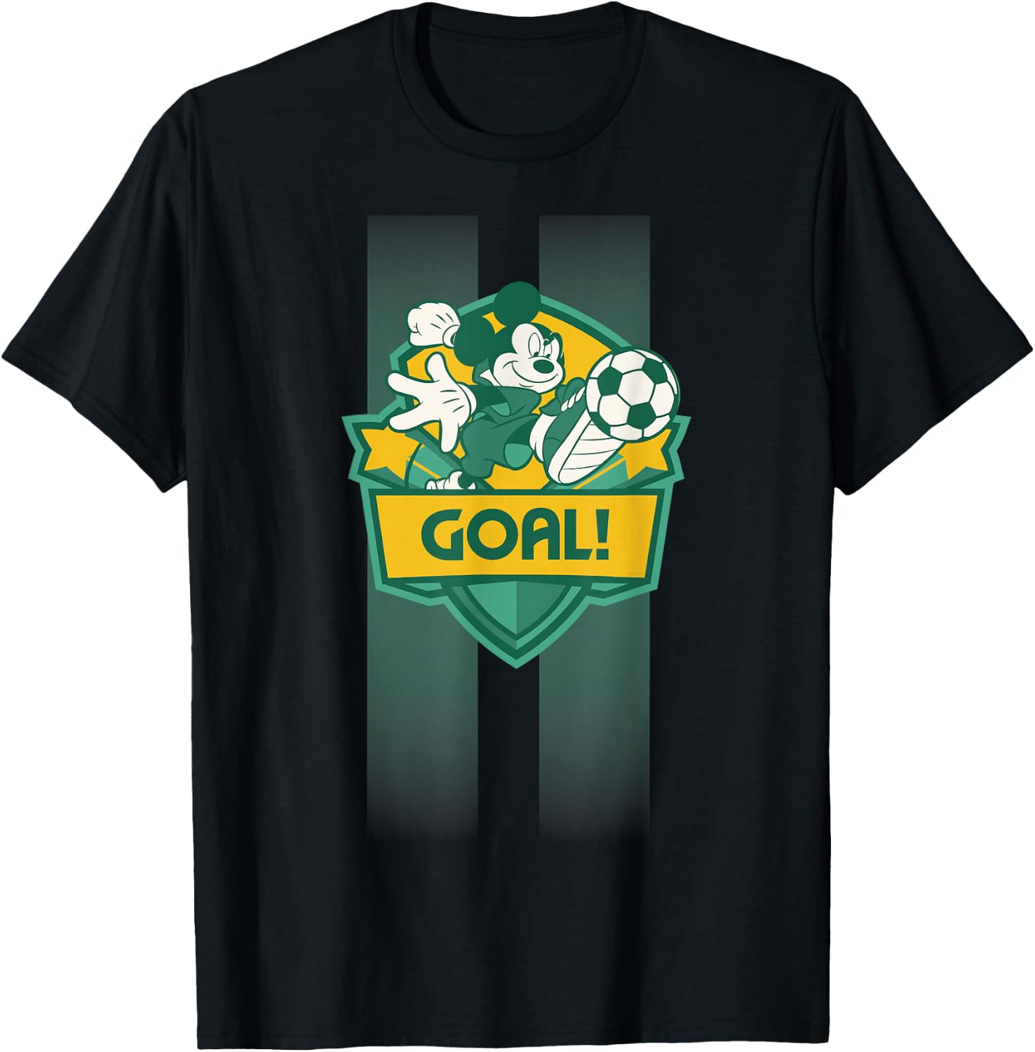 Disney Mickey Mouse Sports Goal Winning Kick Soccer Ball T-Shirt - T-Shirt | Black