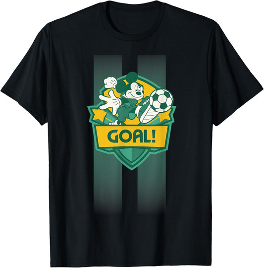 Disney Mickey Mouse Sports Goal Winning Kick Soccer Ball T-Shirt - T-Shirt | Black