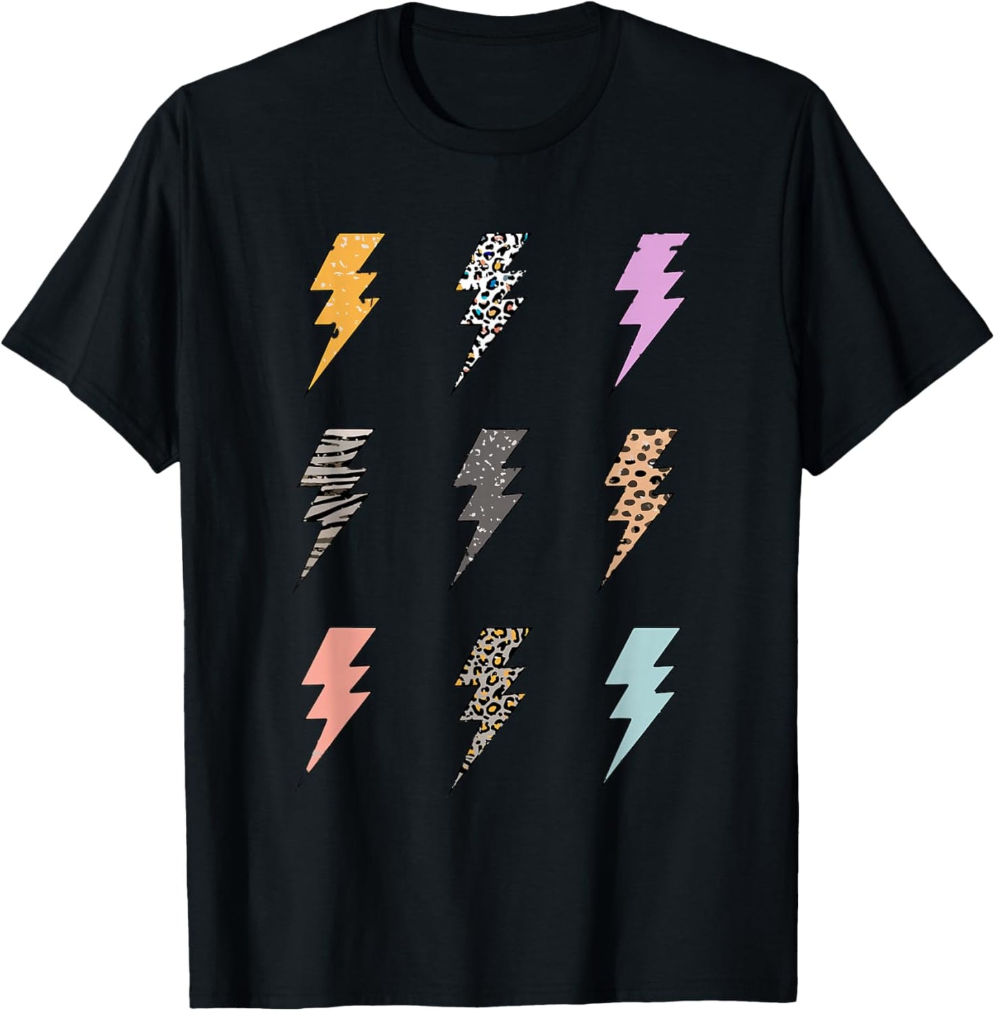 Lightning Bolt Leopard Zebra Cheetah Shirt, Lightning Bolt T-Shirt - T-Shirt | Black