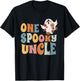 One Spooky Uncle Groovy Halloween Costume T-Shirt - T-Shirt | Black