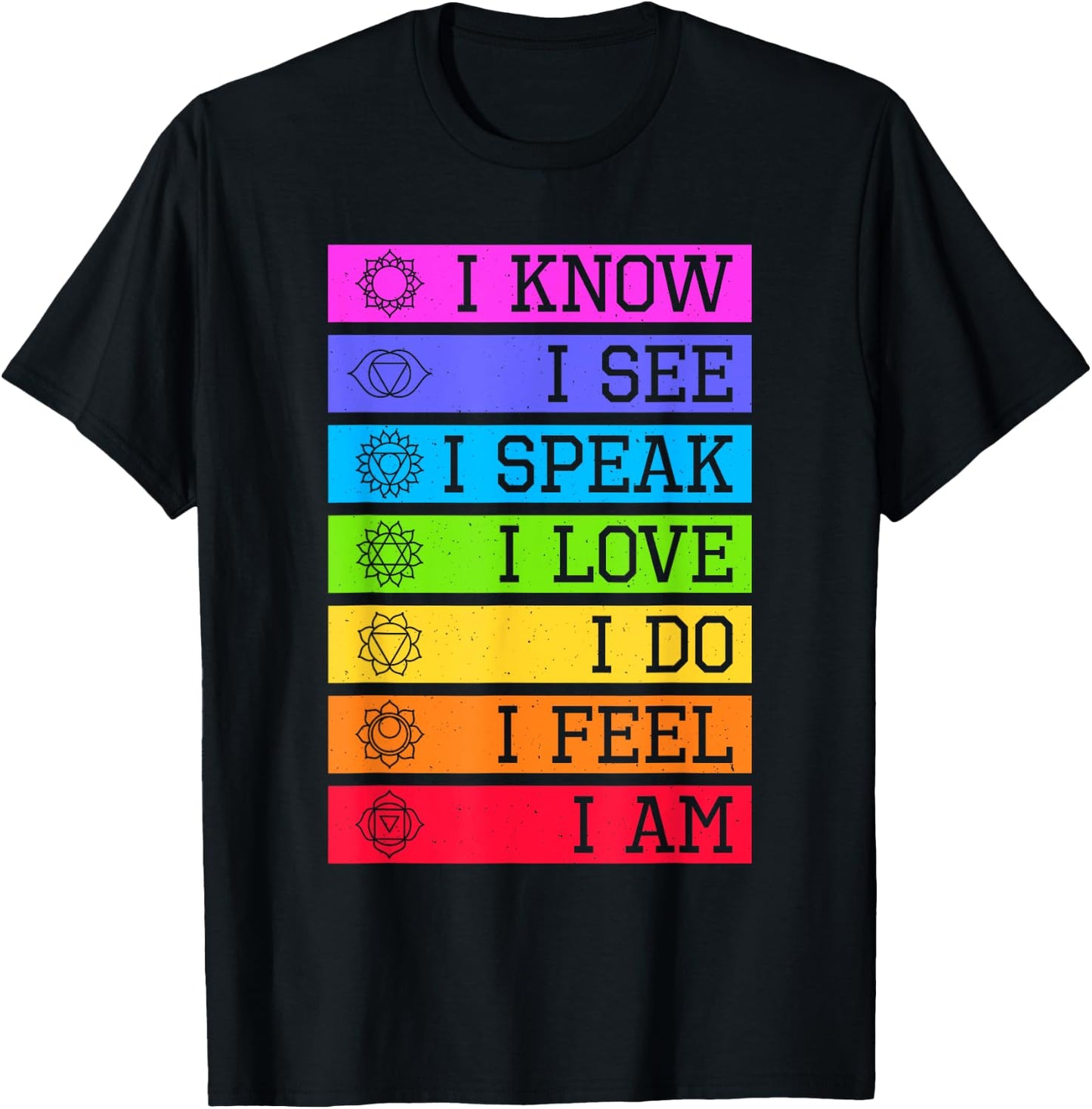 Namaste Yoga Meditation 7 Chakras Spiritual T-Shirt - T-Shirt | Black