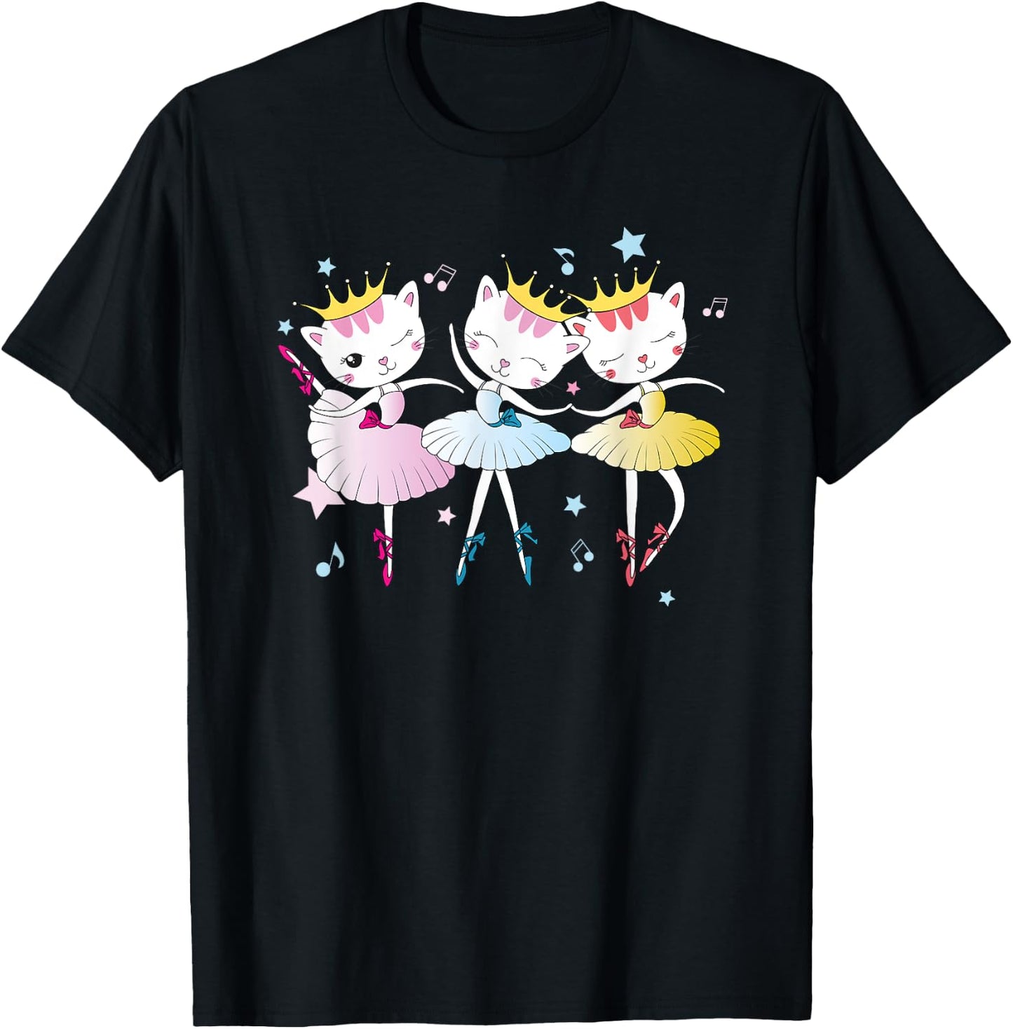 Tutu Kitten Cat Ballerina Stage Graphic Ballet Cats Men Women Girls Kids T-Shirt - T-Shirt | Black