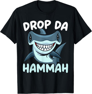 Drop Da Hammah Hammerhead Shark Marine Biology Animal T-Shirt - T-Shirt | Black
