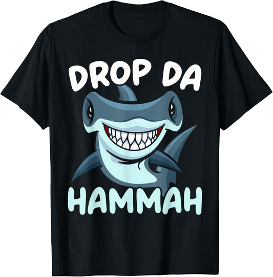 Drop Da Hammah Hammerhead Shark Marine Biology Animal T-Shirt - T-Shirt | Black
