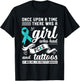 Funny Badass With Tattoo and PCOS Chronic Illness Awareness T-Shirt - T-Shirt | Black