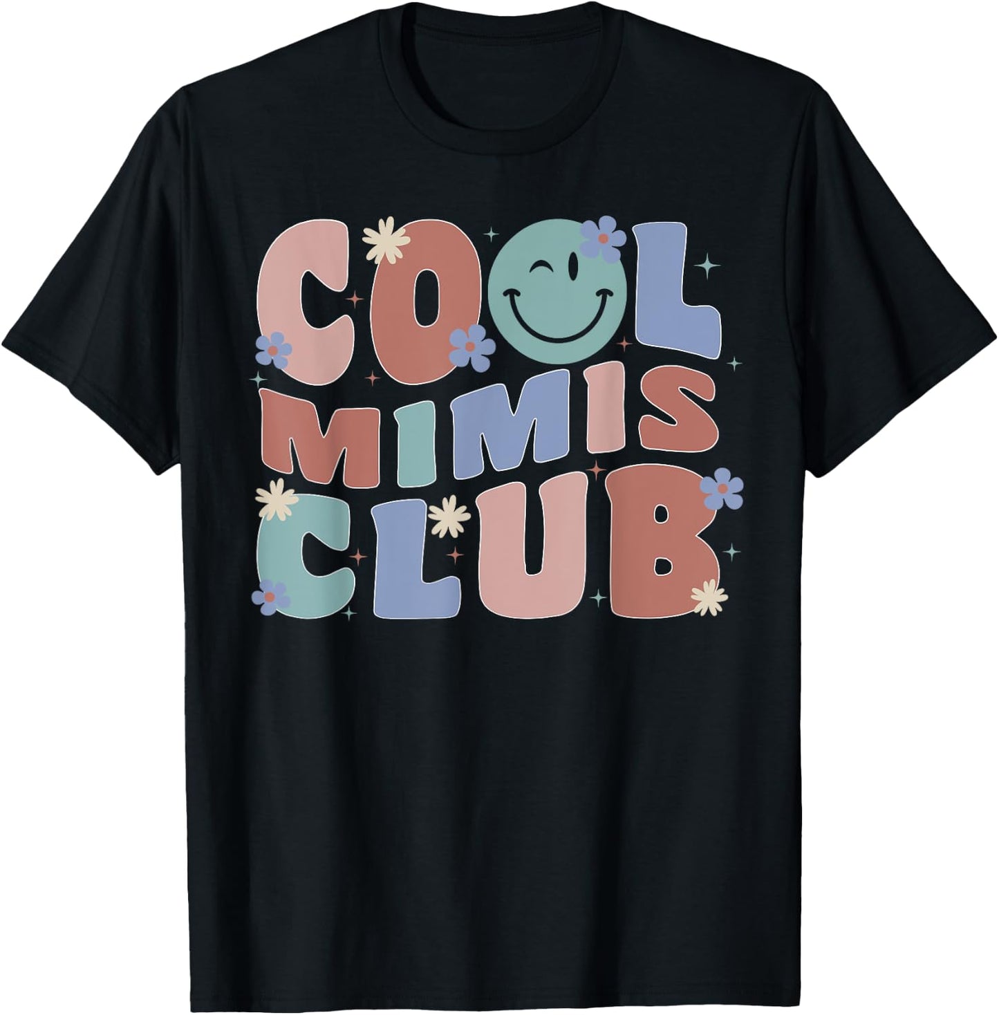 Groovy Retro Cool Mimis Club Mother's Day New Grandma T-Shirt - T-Shirt | Black