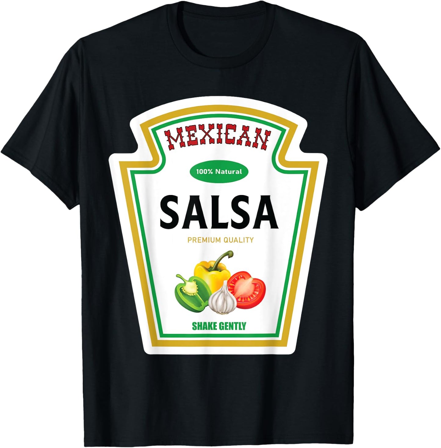 Salsa Mexican Sauce Halloween 2023 Costume Family Ketchup T-Shirt - T-Shirt | Black