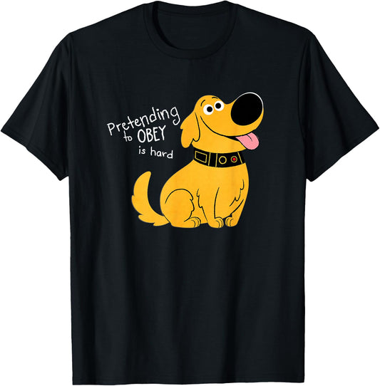 Disney and Pixar's Dug Days Pretending to Obey is Hard T-Shirt - T-Shirt | Black