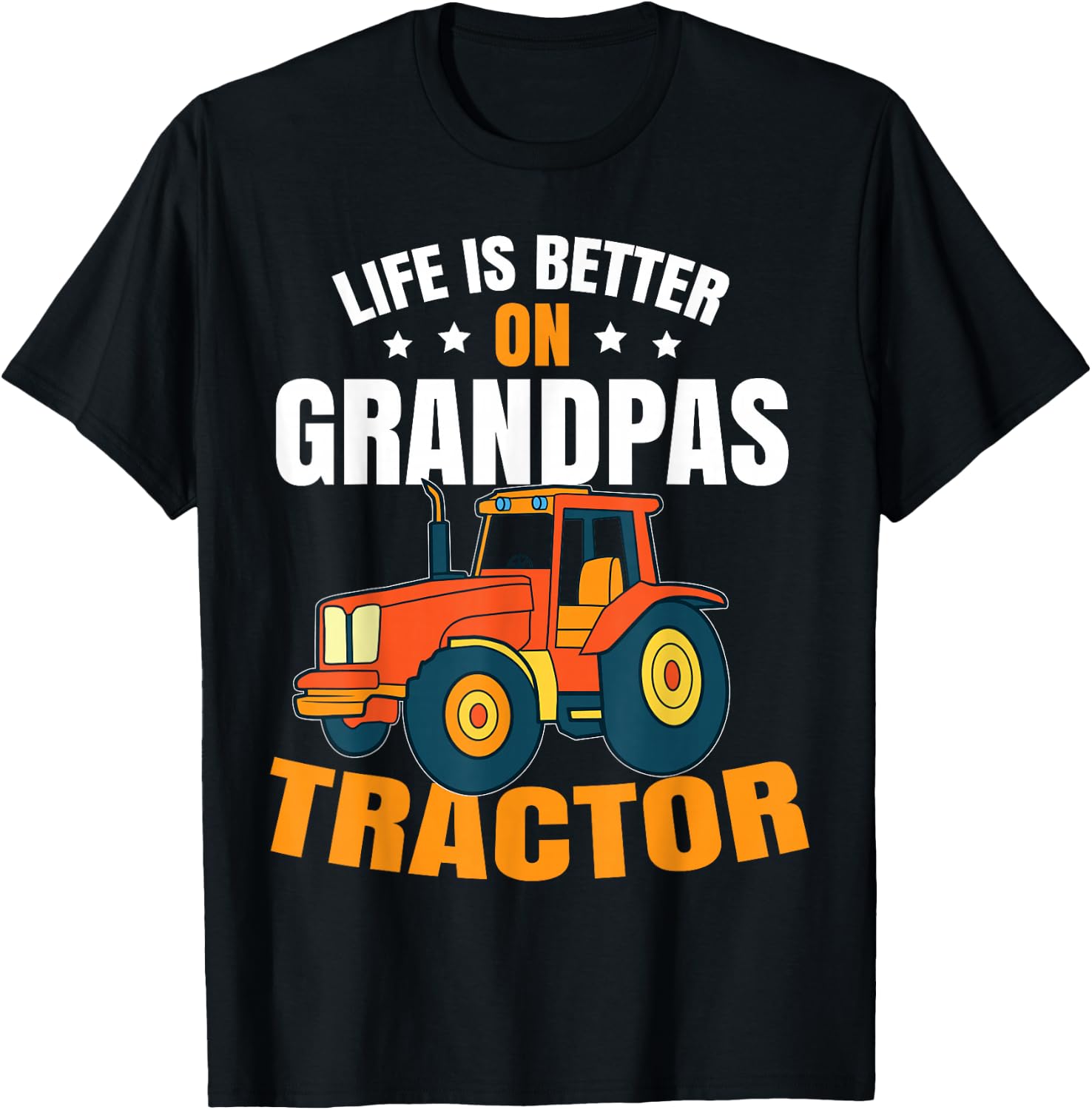 Life Is Better On Grandpas Tractor Kids Farm Tractor Boy T-Shirt - T-Shirt | Black