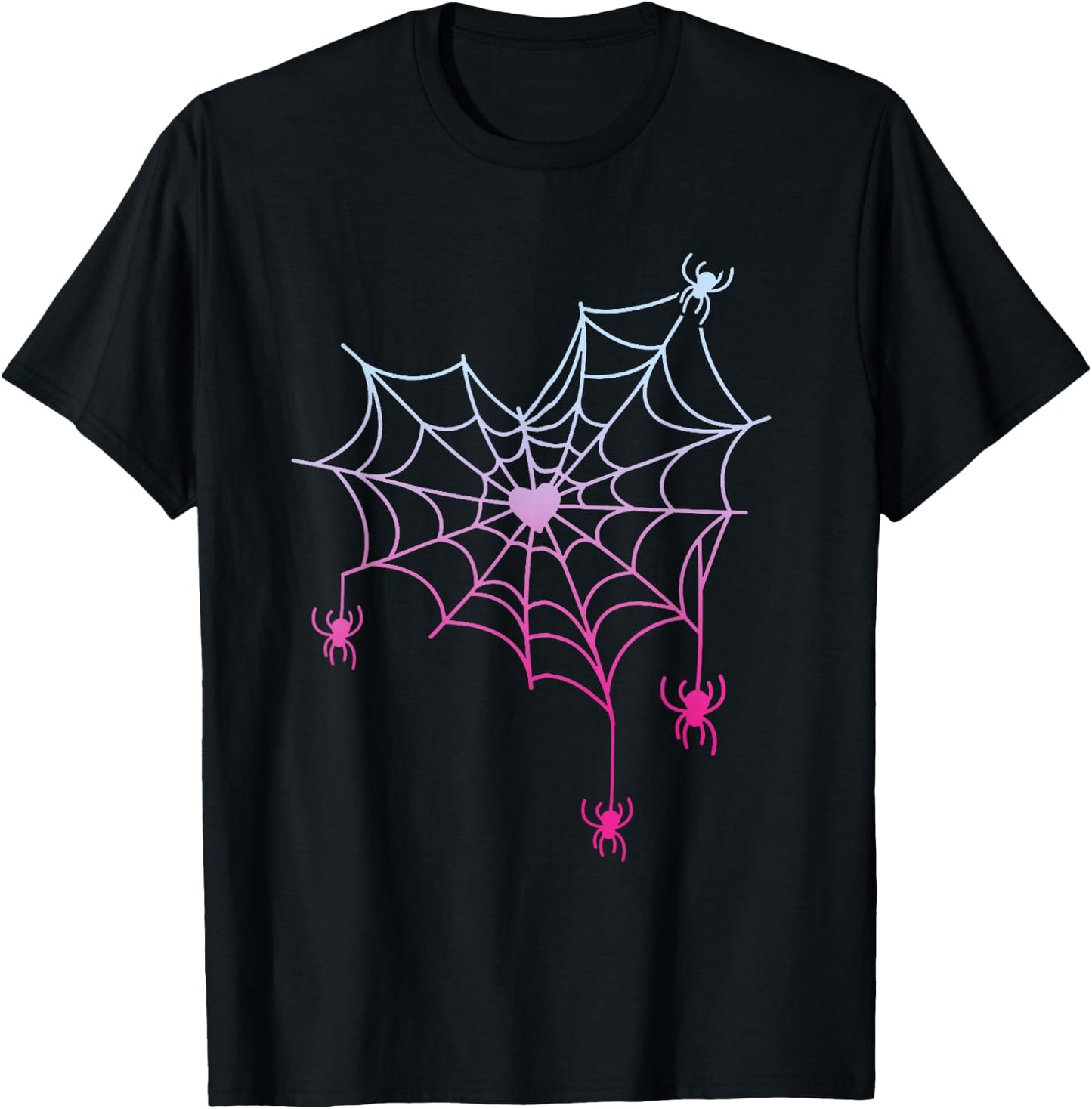 Spider Web Halloween Costume Pastel Goth Heart Cute T-Shirt - T-Shirt | Black